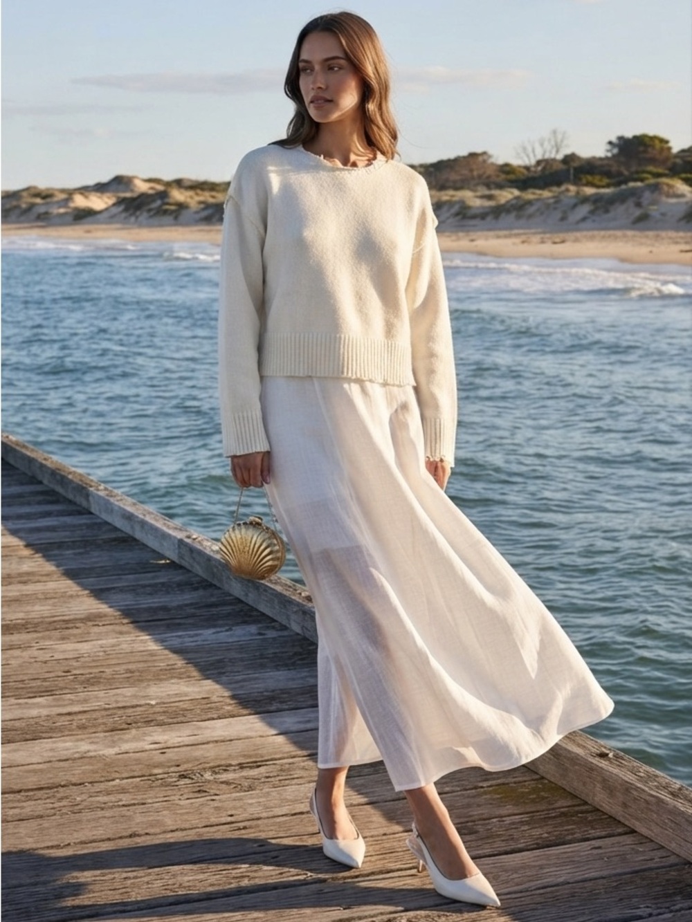 White Crewneck Sweater
